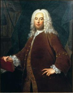 an old painting of a man with white hair wearing a red coat and gold trim