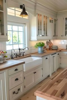 the kitchen is clean and ready for us to use in its new owner's home