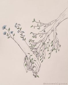 Tree Nature Woods Hand Holding Art Mother Nature Connection Nature Witchy Tattoos, Tattoo Witch Aesthetic, Forest Witch Tattoo, Earthy Drawings, Simple Nature Tattoos, Unique Nature Tattoos, Pagan Tattoo Ideas, Deathcore Tattoo, Earth Goddess Tattoo