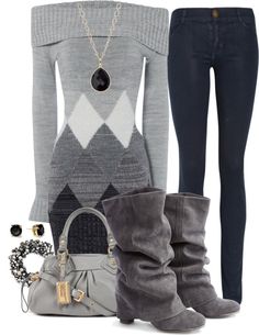 "Grey Argy" by lilpudget on Polyvore Winter Lovers, Mosquito Plants, Bray Wyatt, Black Jean, Clothing Guide, Retro Looks, Princess Meghan, Beauty Parlor, Fasion Outfits