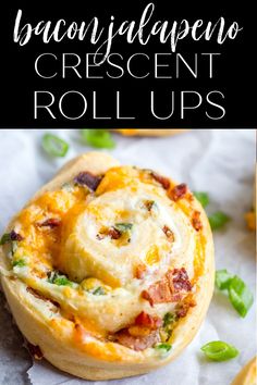 bacon, jalapeno and cheese crescent roll ups with text overlay