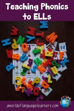 the words teaching phonics to ells are arranged on top of each other