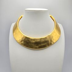 Givenchy Goldtone Choker Collar Necklace 1980s Chunky Couture Runway Mogul Mobwife Vtg. Chunky Matte Gold Tone Givenchy Cleopatra Style Necklace Features A Slightly Hammered Surface And A Hinged Style Closure. Slightly Over 1" Wide At The Widest Portion Of Necklace. Stamped With The Givenchy Symbol And Marked 'Givenchy Paris New York' On Back. Slight Surface Scratching Is Visible. Cleopatra Jewelry, Cleopatra Style, Gold Collar Necklace, Givenchy Jewelry, Choker Collar Necklace, Going For Gold, Givenchy Paris, Couture Runway, Choker Collar