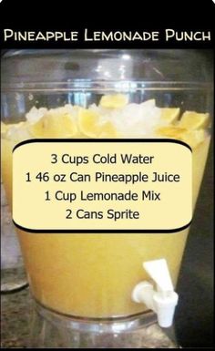 the ingredients for pineapple lemonade punch in a blender