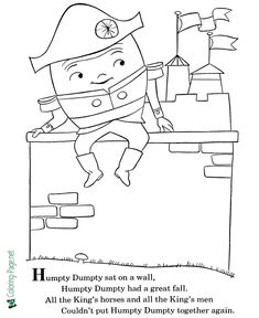 a coloring page with an image of a cartoon character on top of a castle and the words happy humpy hump