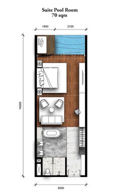 the floor plan for a studio apartment