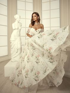 A beautiful women's dress can not only emphasize the individual beauty, but also give confidence, grace, elegance, and a positive mood ✨ 💕 Highlights:   - made of high-quality matte organza with floral print  - available in ivory color  - maxi-length lightweight skirt   - open shoulders    - the bust is emphasized with the help of a cutout 📯 Delivering service Your requests are in safe hands, we provide only the fastest delivery (USPS, DHL).  Fast shipping 5-14 days to any point in the world. Flowy Floral Maxi Dress For Wedding, Floral Dress For Wedding Guest, Floral Dress For Wedding, Floral Shoot, Dress For Wedding Guest, Long Floral Dress, Positive Mood, Summer Beach Dress, Dress For Wedding