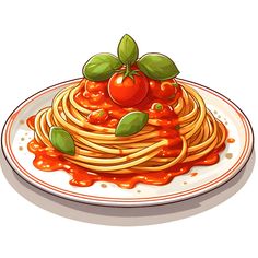 spaghetti with tomatoes and sauce on a plate