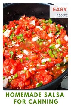 the recipe for homemade salsa is shown here