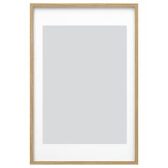 an empty wooden frame on a white wall with a light brown border around the edges