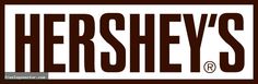 hershey's logo with the word hershey's in brown and white