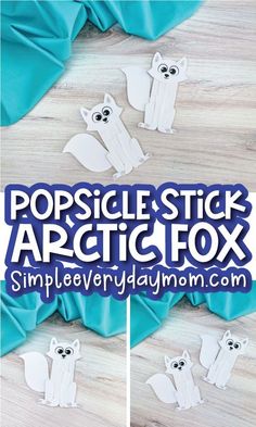 popsicle stick arctic fox craft with instructions to make it in the shape of an owl