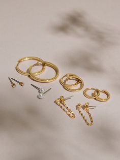 Add everyday staples to your jewelry collection with this variety pack featuring studs, hoops, and dangle earrings, all dipped in fine 18K gold. Jewelry Photography Styling, Gift Sets For Women, Photography Styling, Accessories Jewelry Earrings, Jewelry Photography, Gold Dipped, Variety Pack, Altar'd State, Gift Sets