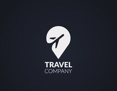 the logo for travel company is white and black