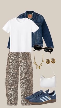 #outfit #leopard #denim Lepord Jeans Outfits, Leopard Tank Top Outfit, Leopard Denim Outfit, Denim And Leopard Outfit, Leapord Jeans Outfits, Leopard Barrel Jeans Outfit, Style Leopard Pants, Leopard Print Outfits 2024