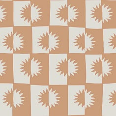 an orange and white checkered pattern with stars