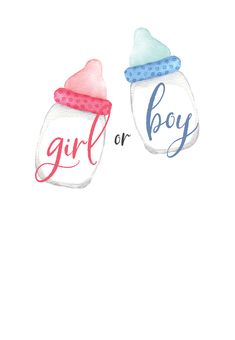 two baby jars with the words girl or boy painted on them