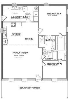 the floor plan for a small house with two bedroom and an attached bathroom, which is also