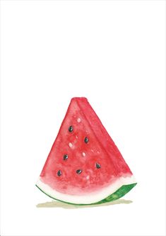 a watermelon slice is shown on a white background