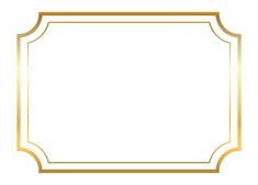 a gold frame on a white background with an empty space in the middle for text