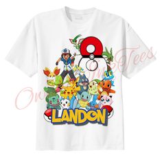 an image of the pokemon characters on a white t - shirt