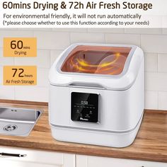 an advertisement for a new appliance that uses air freshener to clean the kitchen