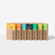 the eco box is lined up in four different colors