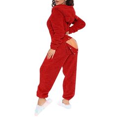 Season:Winter,Fall; Fabric:Polyester,Sherpa; Sleeve Length:Long Sleeve; Gender:Women's; Nightwear Style:Onesie; Style:Casual,Fashion,Soft,Plush,Warm; Elasticity:Micro-elastic; Occasion:Daily,Home,Bed; Age Group:Adults; Function:Warm; Pattern:Pure Color; Design:Hole; Neckline:Hoodie; Listing Date:09/08/2023; Hips:null; Length:null; Shoulder Width:null; Bust:null; Sleeve Length:null Winter Home Outfit, Womens Onesie, Lounge Jumpsuit, Casual Bodysuit, Bodysuit Designs, Leather Pants Women, Long Sleeve Jumpsuit, Wearing Red, Sleeved Romper