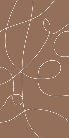 a brown background with white swirls and lines in the shape of an abstract design