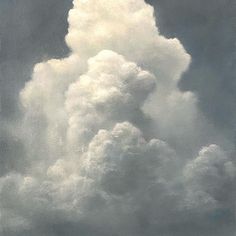 an oil painting of some clouds in the sky