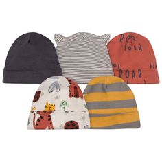 Keep your little tiger comfy and warm when the weather is cool with our adorable baby caps. Each one is made with soft cotton, a gentle fabric that’s perfect for your baby’s sensitive skin. Our essentials have been independently certified with STANDARD 100 by OEKO-TEX® so that you don’t have to worry about harmful substances in your baby’s wardrobe. Our caps feature soft cuffs for comfort and to ensure a comfortable, snug fit. Each baby boy hat or baby girl hat is machine washable and machine dr Baby Boy Hat, Baby Thermometer, Girls Winter Hats, Baby Size Chart, Baby Boy Hats, Baby Turban, Baby #5, Grey Color Scheme, Gerber Baby