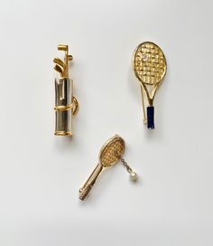 Set of 3 Sports Brooches Tea Sets Vintage, Vintage Telephone, Lipstick Set, Vintage Bicycles, Stick Pins, Vintage Tea, Minneapolis, Tea Set, Mother Of Pearl