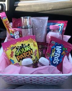 a car filled with lots of candy and snacks