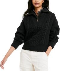 Nili Lotan X Target Women’s Quarter Zip Cable Knit Pullover Sweater Black Size Xxs Xxsmall 00-0 Gorgeous Sweater-Well Check Out My Other Listings For More From The The Target Spring 2021 And Fall Winter Designer Collection We Can Bundle Multiple Items For You! Pullover Sweater With Quarter-Zip Detail Ribbed Mock Turtleneck Collar With Quarter-Zip Closure For Ease Of Wear With Allover Micro Cables Regular Fit And At-Hip Length The Quarter-Zip Cableknit Pullover Sweater From Nili Lotan X Target Ma Cool Weather Outfits, Black Quarter Zip, Chunky Cable Knit Sweater, Nili Lotan, Cozy Pullover, Cable Sweater, Cashmere Turtleneck, Mock Turtleneck, Cowl Neck Sweater