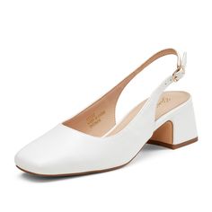 PRICES MAY VARY. Elevate Your Style: Designed with a square toe, these 2.5 inches block heel pumps blend elegance with contemporary flair. Perfect for work or special occasions, they offer comfort and confidence with every stride. All-Day Comfort: Our low slingback heels equipped with soft insole and ankle strap for all-day comfort. Whether you're attending a wedding or party, these dress shoes keep you looking and feeling good. Professional fashion: Make a statement in the office with our close Wedding Shoes Short Heel, Platform Wedding Heels, White Kitten Heels, Elegant Wedding Shoes, Bridal Shoes Low Heel, Pink Wedding Shoes, Wedding Shoes Low Heel, Wedding Shoes Comfortable, Block Heel Pumps