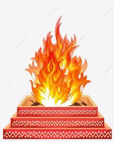 a fire is burning in the fireplace with red and yellow flames, flame, bonfire png