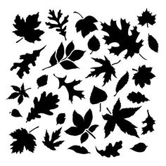 black and white silhouettes of leaves