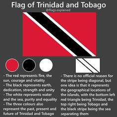 the flag of trinidad and tobago is shown in black, red, and white