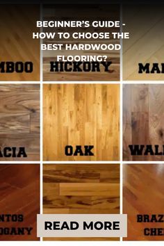 different types of hardwood flooring that are labeled