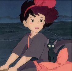 kikis delivery service #fashion #1 #aesthetic #pinterest #quotes #pfp #icon #ghibli #animeicons Kazuo Oga, Kiki Cat, Kikis Delivery Service, Kiki Delivery, Kiki's Delivery Service