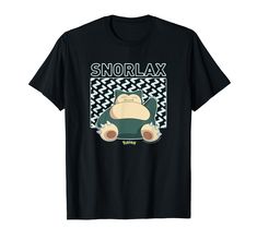 a black t - shirt with the words snorlax in front of it