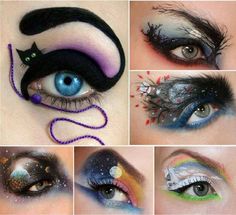 I want to test my skills soooo badly! Anyone want me to try on them?! Carnaval Make-up, Halloween Eye Makeup, Halloween Eyes, Makeup Tricks, Halloween Costumes Makeup, Gothic Makeup, Creative Eye, Halloween Make Up, Halloween Inspiration