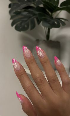 Trendy Acrylic Nails, Trendy Almond Nails, Hawaii Nails, Paznokcie Hello Kitty, Classy Acrylic, Girly Acrylic, Nail Looks