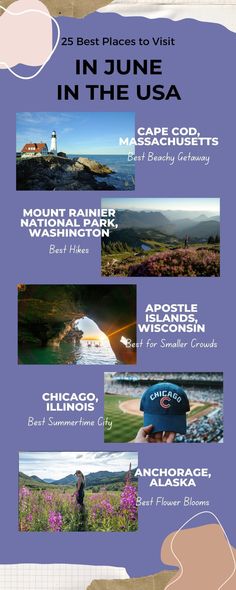 an advertisement for the best places to visit in the usa