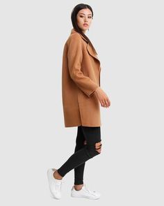 Long Coat Outfit, Ugg Tasman Slippers, Notch Collar, Coat Outfits, Tres Chic