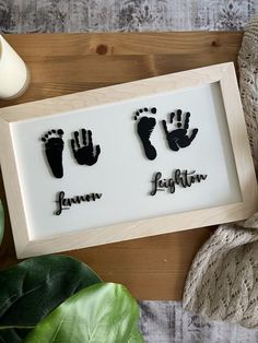 wooden footprint sign, newborn footprint srt Newborn Footprints, Elegant Nursery, Tender Moments, Name Blocks, Still Picture, Footprint Art, Baby Footprints, Baby Trend, Baby Name Signs