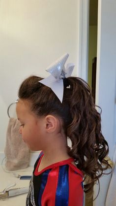 Cheer Hair Poof, Cheerleader Hair, Comp Cheer, Hair Poof, Cheerleading Hairstyles, Cheer Hair, Cheer Mom, Cheerleading, Hair Makeup