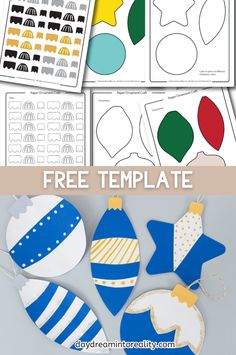 christmas ornament printables for kids and adults to make with the free template