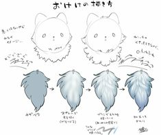 an anime character's head with different hair styles and expressions, including the cat ears