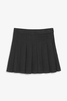 Black pleated mini skirt - Black - Monki ES Black Blazer Outfit, Black Pleated Mini Skirt, Oversized Wool Coat, Weekend Dresses, Yellow Shorts, Fashion People, Gingham Print, Blazer Outfits, Black Mini Skirt